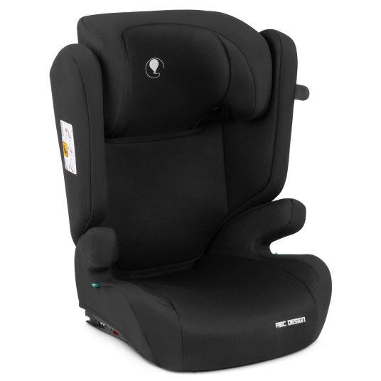 ABC Design Kindersitz Mallow 2 Fix i-Size (ab 3-12 Jahre) - auch geeignet für Autos ohne Isofix System - Black