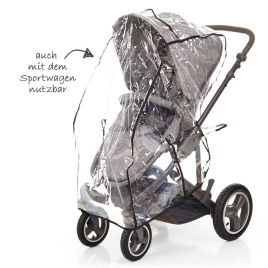 ABC Design Catania 4 Air pushchair - with baby bath, diaper bag and XXL accessories package - Woven Anthracite