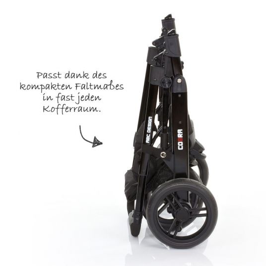 ABC Design Kombi-Kinderwagen Cobra Gestell Black Sitz Black - Coral