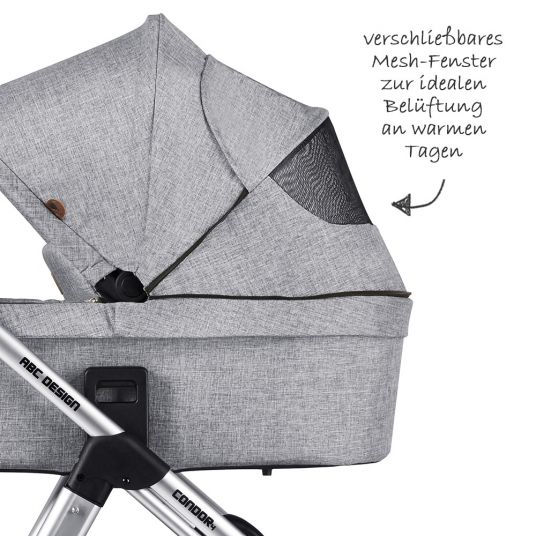ABC Design Kombi-Kinderwagen Condor 4 - inkl. Babywanne & Sportsitz - Graphite Grey