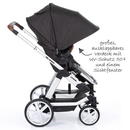 ABC Design Condor 4 baby carriage - incl. baby bath & sports seat - piano