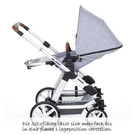 ABC Design Condor 4 combination pushchair - incl. baby bath, sports seat and XXL accessories package - Graphite Grey
