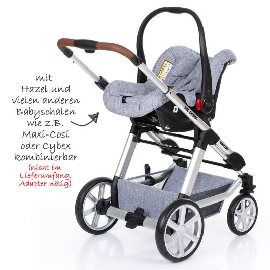 ABC Design Kombi-Kinderwagen Condor 4 - inkl. Babywanne, Sportsitz und XXL Zubehörpaket - Graphite Grey