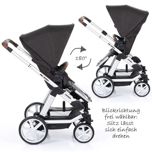ABC Design Combi stroller Condor 4 - incl. baby bath, sport seat and XXL accessories package - Piano
