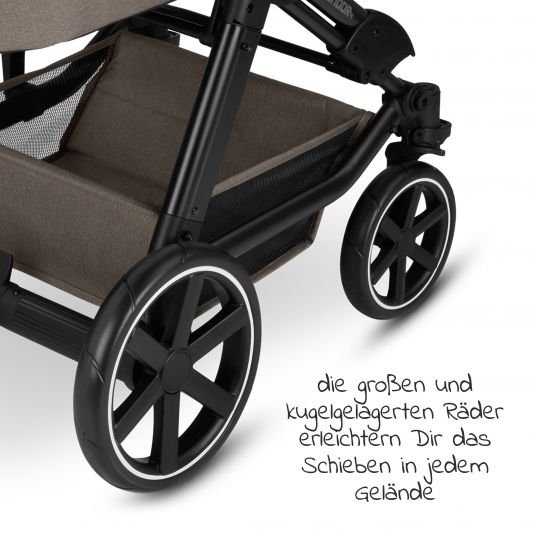 ABC Design Kombi-Kinderwagen Condor 4 - inkl. Babywanne, Sportsitz & XXL Zubehörpaket - Fashion Edition - Nature