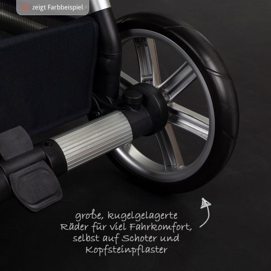ABC Design Kombi-Kinderwagen Condor 4 - inkl. Babywanne, Sportsitz & XXL Zubehörpaket - Graphite Grey