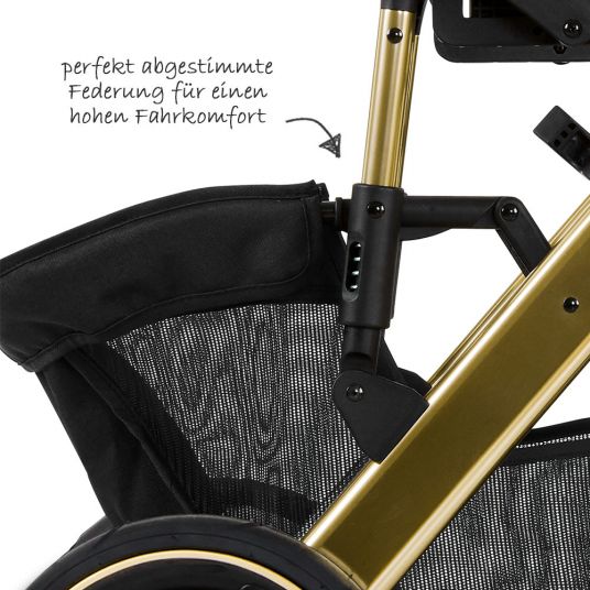 ABC Design Kombi-Kinderwagen Salsa 4 Air Diamond Edition - inkl. Babywanne, Sportsitz & XXL Zubehörpaket - Champagne