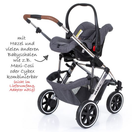 ABC Design Kombi-Kinderwagen Salsa 4 Air - Diamond Special Edition - inkl. Babywanne & Sportsitz - Asphalt