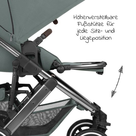ABC Design Kombi-Kinderwagen Salsa 4 Air - inkl. Babywanne & Sportsitz - Aloe