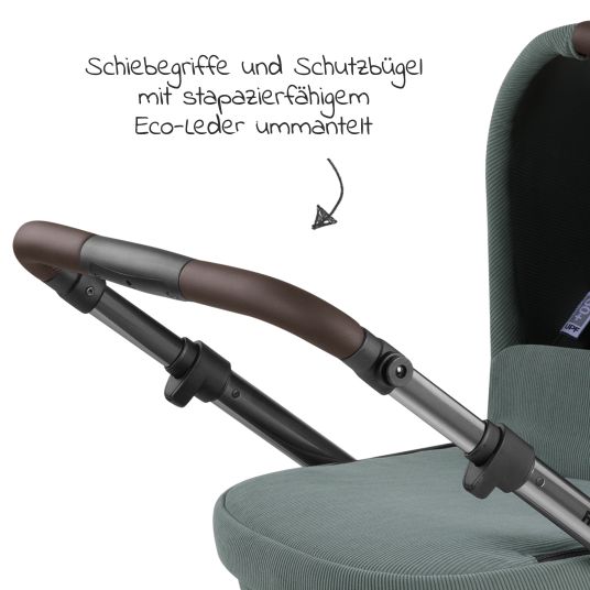 ABC Design Kombi-Kinderwagen Salsa 4 Air - inkl. Babywanne & Sportsitz - Aloe
