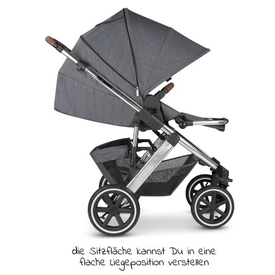 ABC Design Kombi-Kinderwagen Salsa 4 Air - inkl. Babywanne & Sportsitz - Asphalt