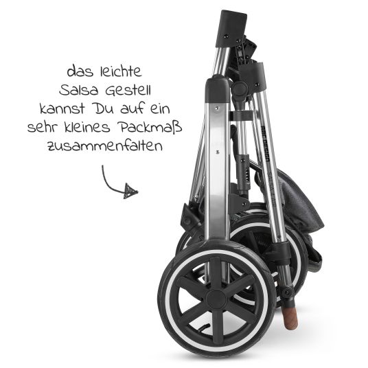ABC Design Kombi-Kinderwagen Salsa 4 Air - inkl. Babywanne & Sportsitz - Asphalt