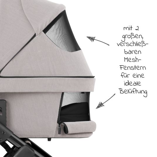 ABC Design Salsa 4 Air baby carriage - incl. carrycot & sports seat - Biscuit