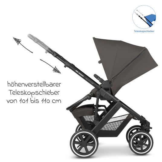 ABC Design Kombi-Kinderwagen Salsa 4 Air - inkl. Babywanne & Sportsitz - Cloud