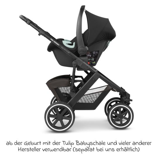 ABC Design Kombi-Kinderwagen Salsa 4 Air - inkl. Babywanne & Sportsitz - Cloud