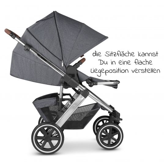 ABC Design Kombi-Kinderwagen Salsa 4 Air - inkl. Babywanne & Sportsitz - Diamond Edition - Asphalt