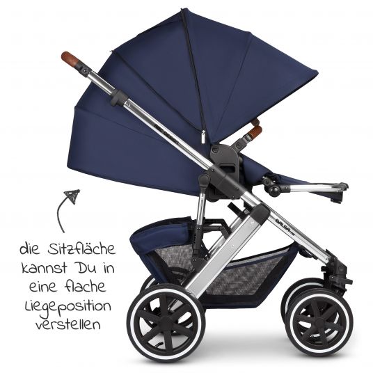 ABC Design Kombi-Kinderwagen Salsa 4 Air - inkl. Babywanne & Sportsitz - Diamond Edition - Navy