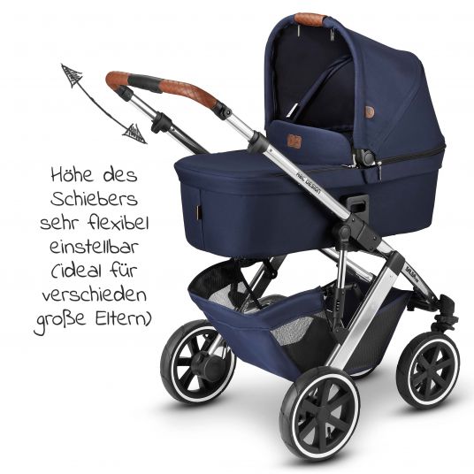 ABC Design Kombi-Kinderwagen Salsa 4 Air - inkl. Babywanne & Sportsitz - Diamond Edition - Navy