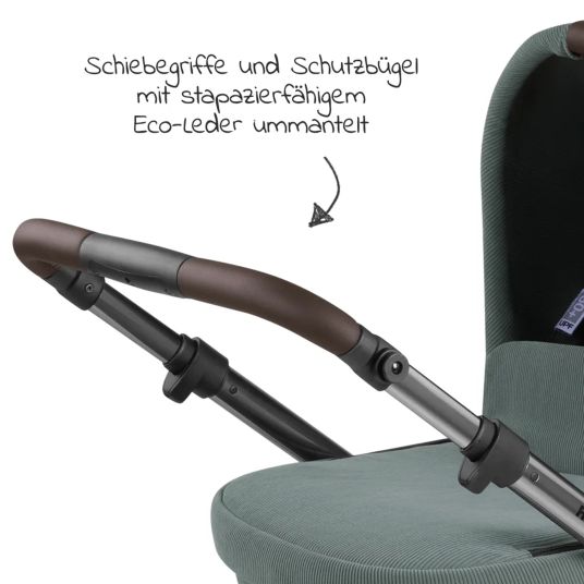 ABC Design Kombi-Kinderwagen Salsa 4 Air - inkl. Babywanne & Sportsitz mit Wickeltasche & XXL Zubehörpaket - Aloe