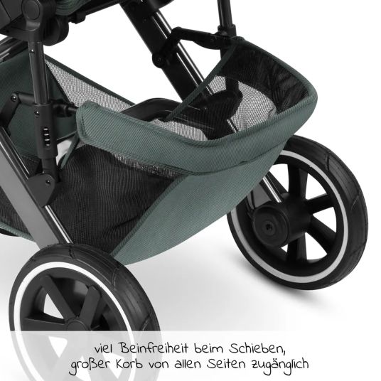 ABC Design Kombi-Kinderwagen Salsa 4 Air - inkl. Babywanne & Sportsitz mit Wickeltasche & XXL Zubehörpaket - Aloe