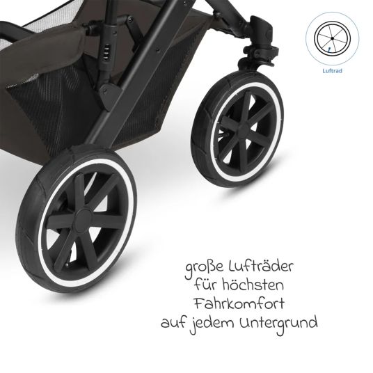 ABC Design Kombi-Kinderwagen Salsa 4 Air - inkl. Babywanne & Sportsitz mit Wickeltasche & XXL Zubehörpaket - Cloud