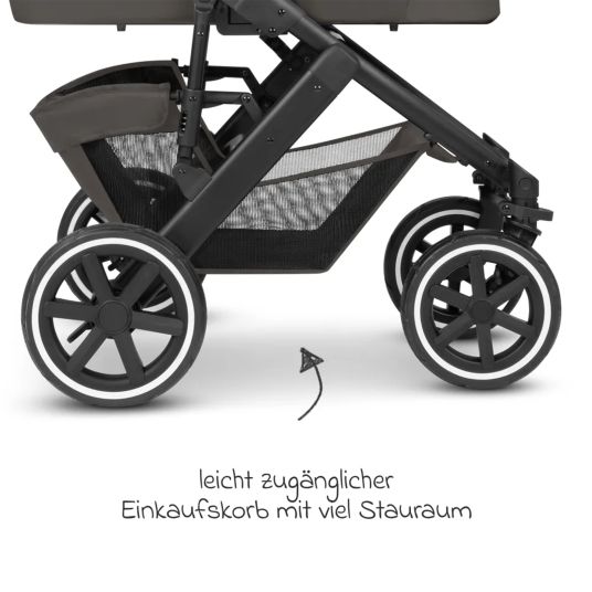 ABC Design Kombi-Kinderwagen Salsa 4 Air - inkl. Babywanne & Sportsitz mit Wickeltasche & XXL Zubehörpaket - Cloud