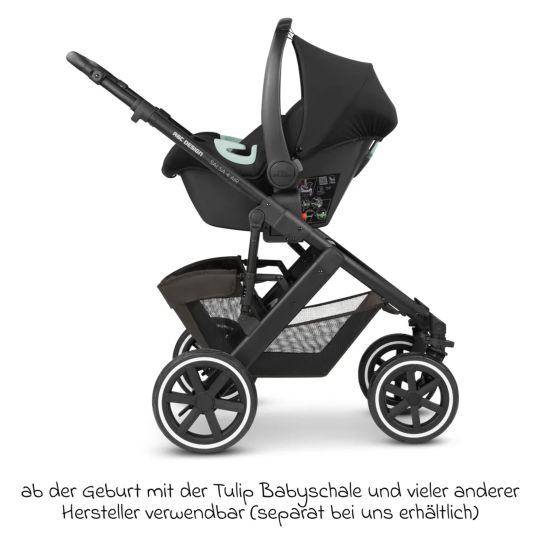 ABC Design Kombi-Kinderwagen Salsa 4 Air - inkl. Babywanne & Sportsitz mit Wickeltasche & XXL Zubehörpaket - Cloud