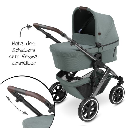 ABC Design Salsa 4 Air baby carriage - incl. carrycot & sports seat with XXL accessory pack - Aloe
