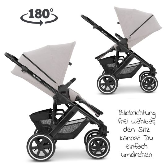 ABC Design Kombi-Kinderwagen Salsa 4 Air - inkl. Babywanne & Sportsitz mit XXL Zubehörpaket - Biscuit