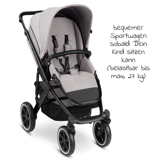 ABC Design Salsa 4 Air baby carriage - incl. carrycot & sports seat with XXL accessory pack - Biscuit