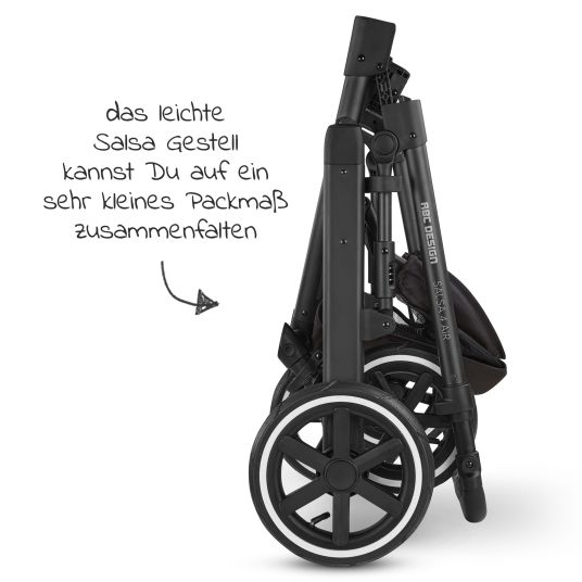 ABC Design Salsa 4 Air baby carriage - incl. carrycot & sports seat with XXL accessory pack - Ink