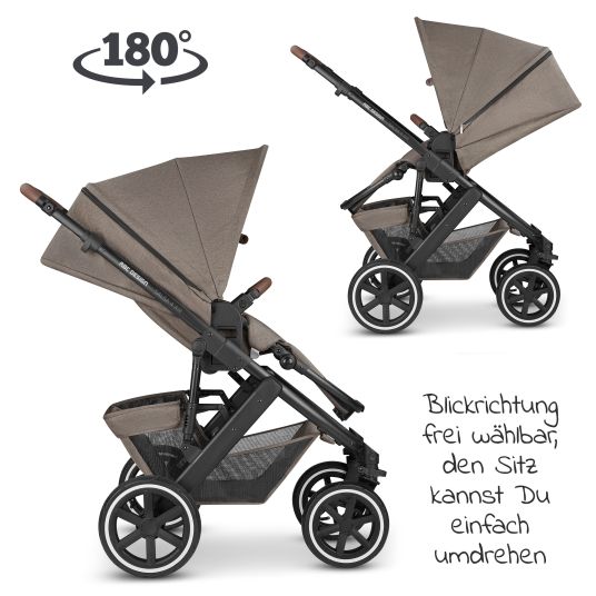 ABC Design Kombi-Kinderwagen Salsa 4 Air - inkl. Babywanne & Sportsitz mit XXL Zubehörpaket - Pure Edition - Nature