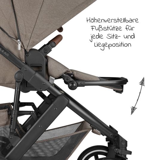 ABC Design Salsa 4 Air baby carriage - incl. carrycot & sports seat with XXL accessory pack - Pure Edition - Nature