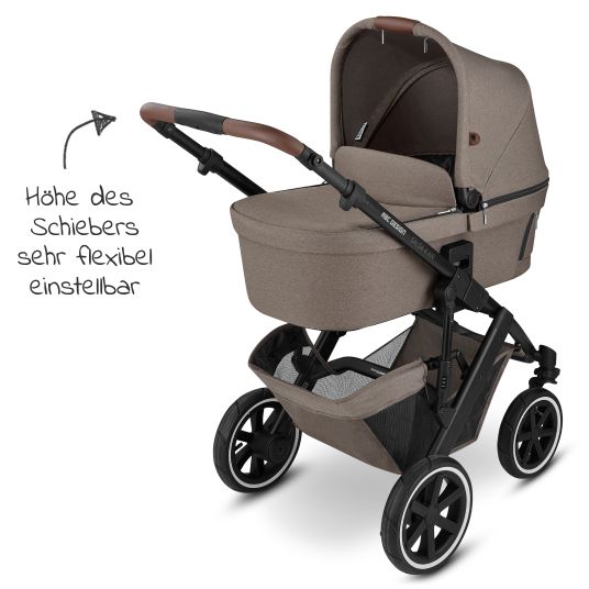 ABC Design Kombi-Kinderwagen Salsa 4 Air - inkl. Babywanne & Sportsitz mit XXL Zubehörpaket - Pure Edition - Nature