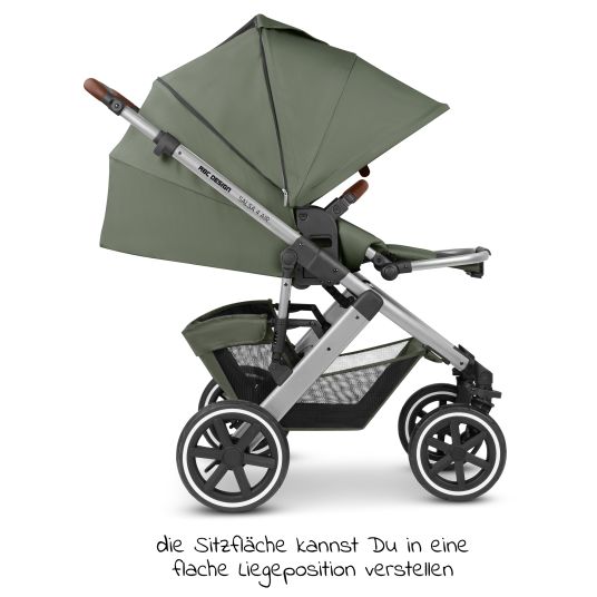 ABC Design Kombi-Kinderwagen Salsa 4 Air - inkl. Babywanne & Sportsitz - Olive