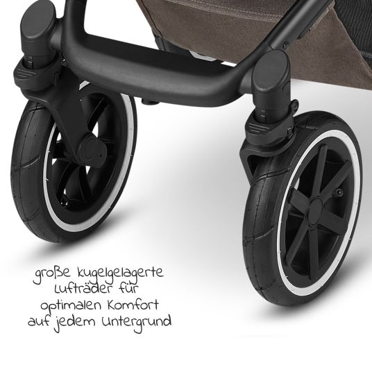 ABC Design Kombi-Kinderwagen Salsa 4 Air - inkl. Babywanne & Sportsitz - Pure Edition - Nature