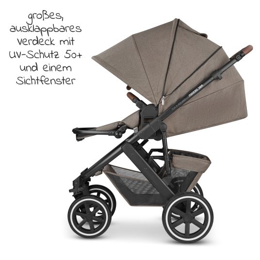 ABC Design Kombi-Kinderwagen Salsa 4 Air - inkl. Babywanne & Sportsitz - Pure Edition - Nature