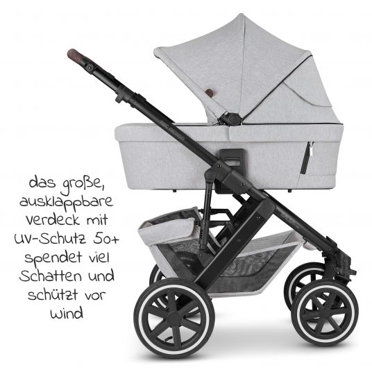 ABC Design Kombi-Kinderwagen Salsa 4 Air - inkl. Babywanne, Sportsitz und XXL Zubehör-Paket - Fashion Edition - Mineral