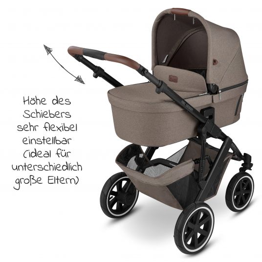 ABC Design Kombi-Kinderwagen Salsa 4 Air - inkl. Babywanne, Sportsitz und XXL Zubehör-Paket - Fashion Edition - Nature