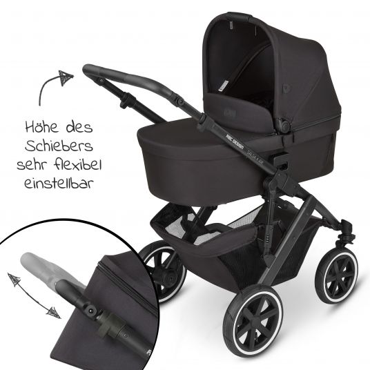 ABC Design Kombi-Kinderwagen Salsa 4 Air - inkl. Babywanne, Sportsitz, Wickeltasche & Zubehörpaket - Classic Edition - Ink