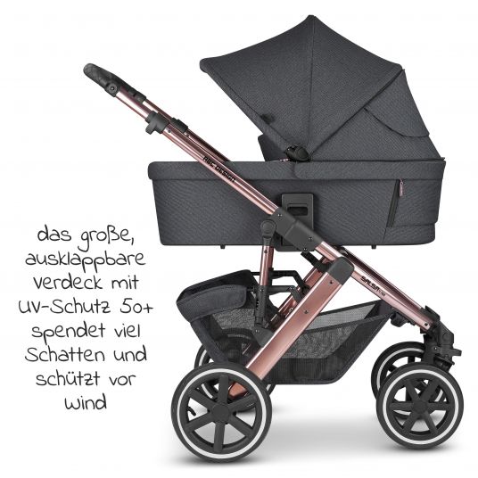ABC Design Kombi-Kinderwagen Salsa 4 Air - inkl. Babywanne, Sportsitz, Wickeltasche & Zubehörpaket - Diamond Edition - Bubble