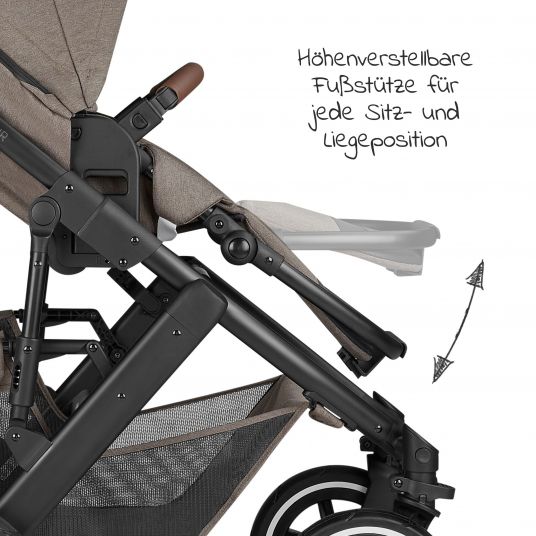 ABC Design Kombi-Kinderwagen Salsa 4 Air - inkl. Babywanne, Sportsitz, Wickeltasche & Zubehörpaket - Pure Edition - Nature