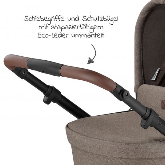 ABC Design Kombi-Kinderwagen Salsa 4 Air - inkl. Babywanne, Sportsitz, Wickeltasche & Zubehörpaket - Pure Edition - Nature