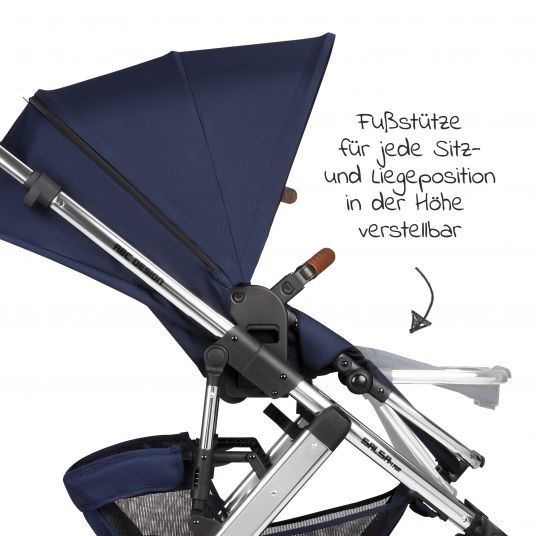 ABC Design Kombi-Kinderwagen Salsa 4 Air - inkl. Babywanne, Sportsitz & XXL Zubehörpaket - Diamond Edition - Navy