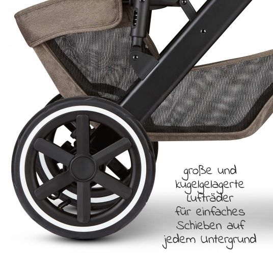 ABC Design Kombi-Kinderwagen Salsa 4 Air - inkl. Babywanne, Sportsitz & XXL Zubehörpaket - Fashion Edition - Nature