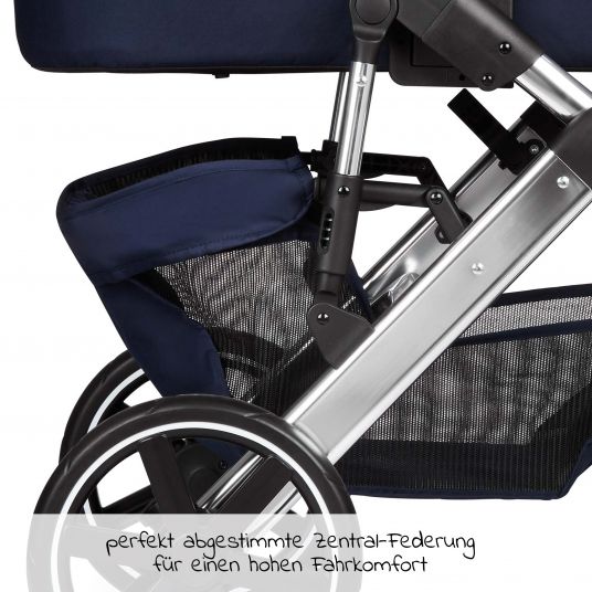 ABC Design Kombi-Kinderwagen Salsa 4 - inkl. Babywanne & Sportsitz - Diamond Edition - Navy