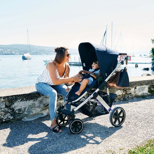 ABC Design Combi stroller Salsa 4 - incl. baby bath & sport seat - Diamond Edition - Navy