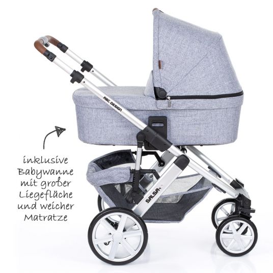 ABC Design Salsa 4 combination pushchair - incl. baby bath & sports seat - Graphite Grey