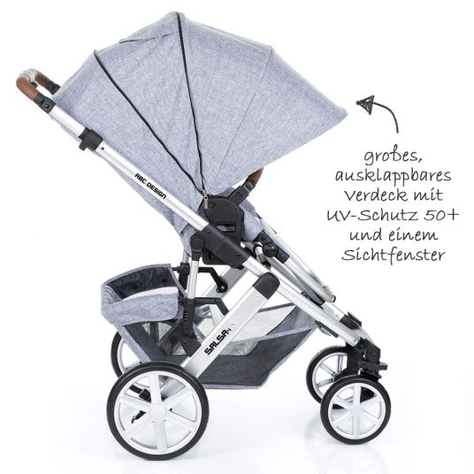 ABC Design Kombi-Kinderwagen Salsa 4 - inkl. Babywanne & Sportsitz - Graphite Grey