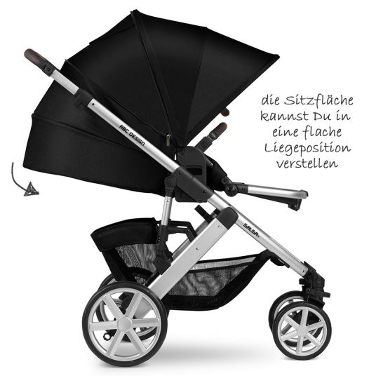 ABC Design Kombi-Kinderwagen Salsa 4 - inkl. Babywanne & Sportsitz - Gravel